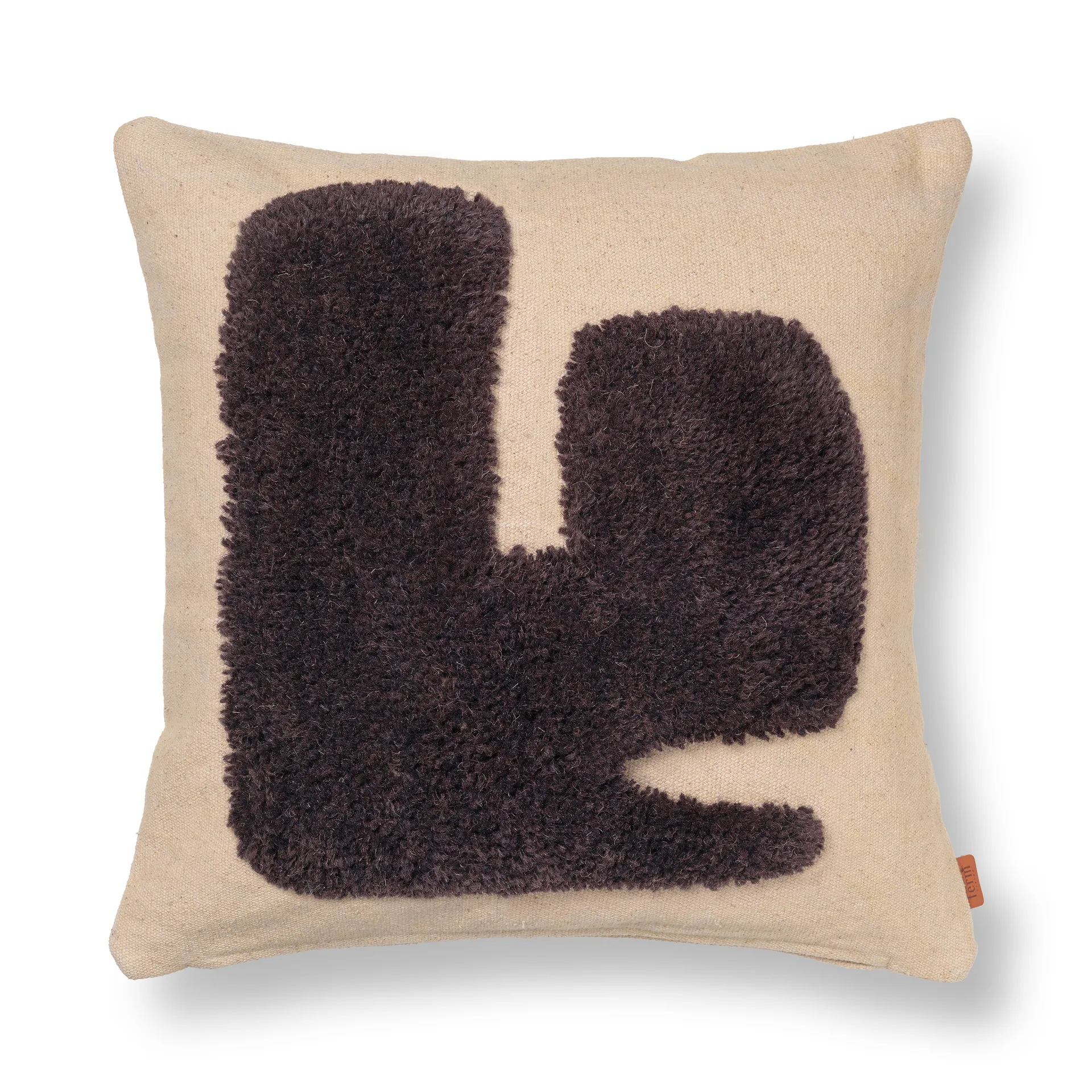 Lay kussen 50x50 cm, Sand / Dark Brown Ferm Living