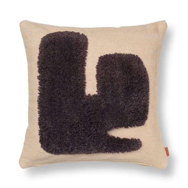 Lay kussen 50x50 cm - Sand / Dark Brown - Ferm LIVING