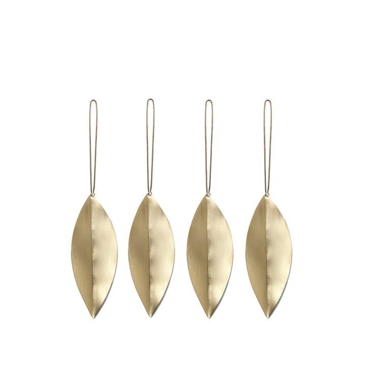 Leaf kerstboomdecoratie messing - 4-pack - Ferm LIVING