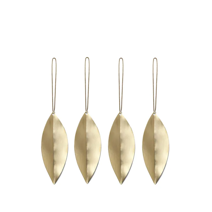 Leaf kerstboomhanger - Brass, 4-pack - Ferm Living