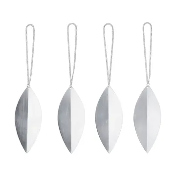 Leaf kerstboomhanger - Silver, 4-pack - Ferm Living