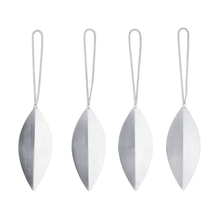 Leaf kerstboomhanger - Silver, 4-pack - Ferm Living