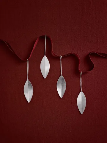 Leaf kerstboomhanger - Silver, 4-pack - Ferm Living