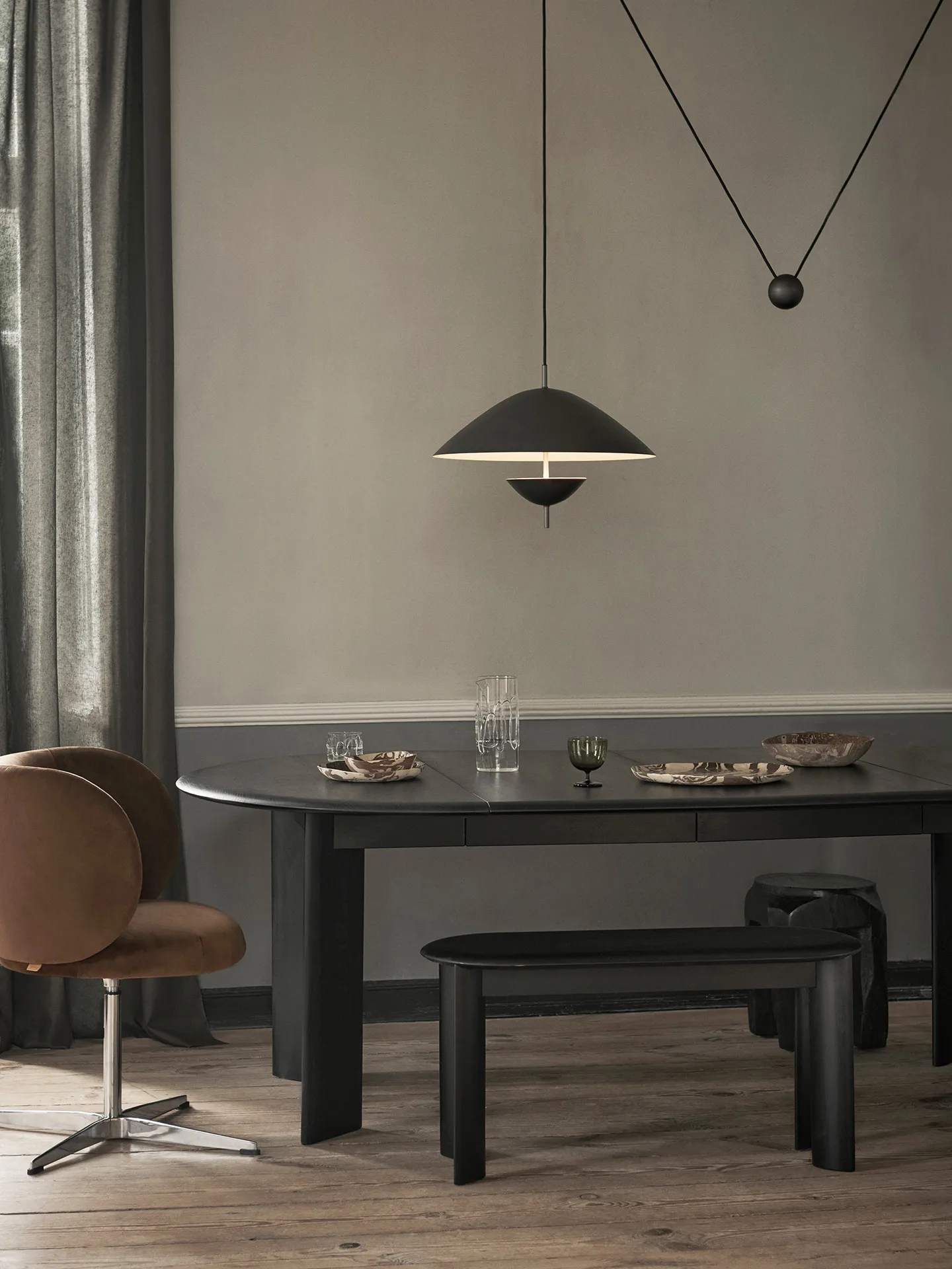 Lod hanglamp, Zwart geblakerd ijzer Ferm Living