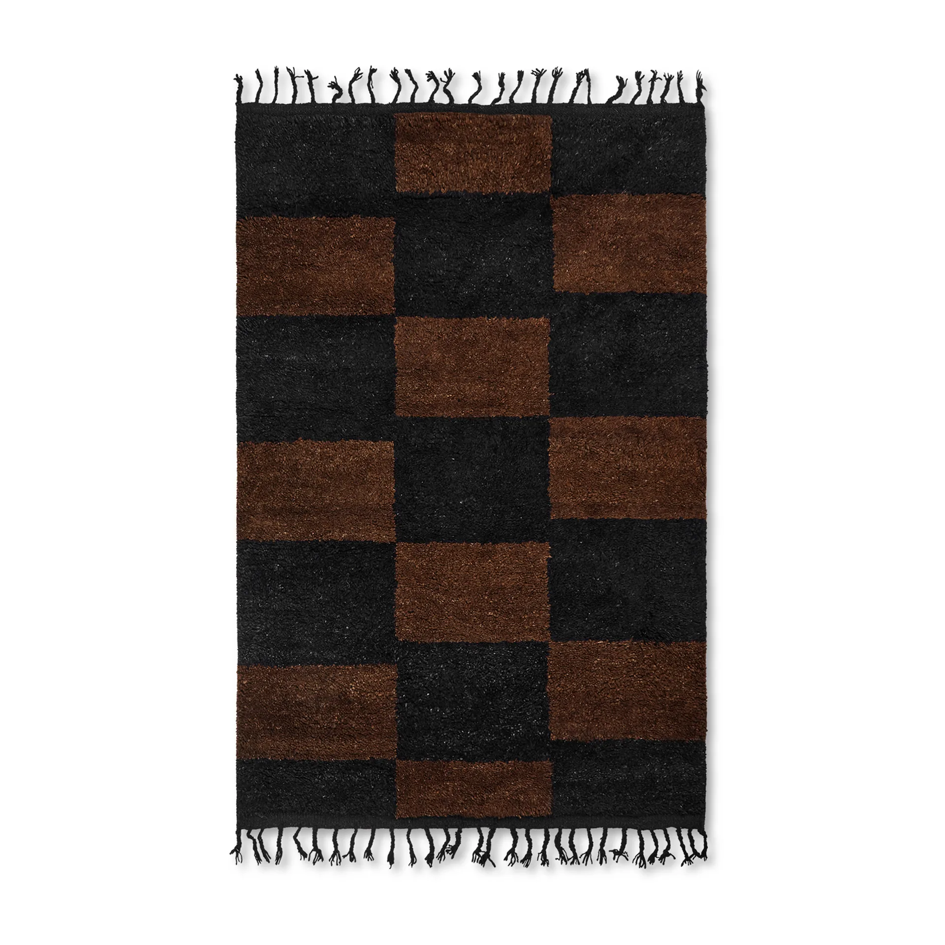 Mara handgeknoopt tapijt 120x180 cm, Black-chocolate Ferm Living