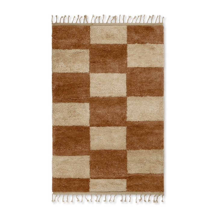 Mara handgeknoopt tapijt 120x180 cm - Dark Brick-off-white - Ferm Living