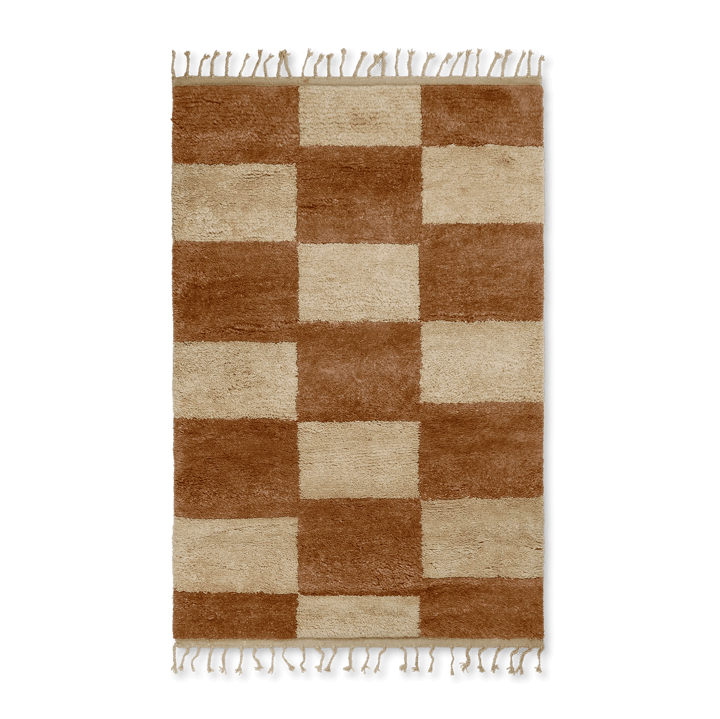 Mara handgeknoopt tapijt 120x180 cm - Dark Brick-off-white - ferm LIVING