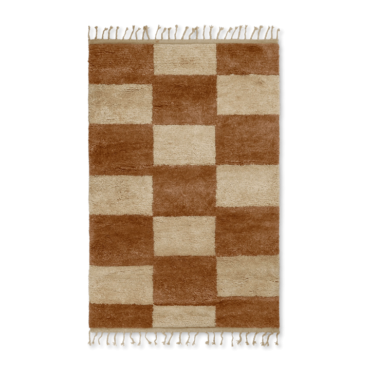 Mara handgeknoopt tapijt 120x180 cm - Dark Brick-off-white - Ferm LIVING