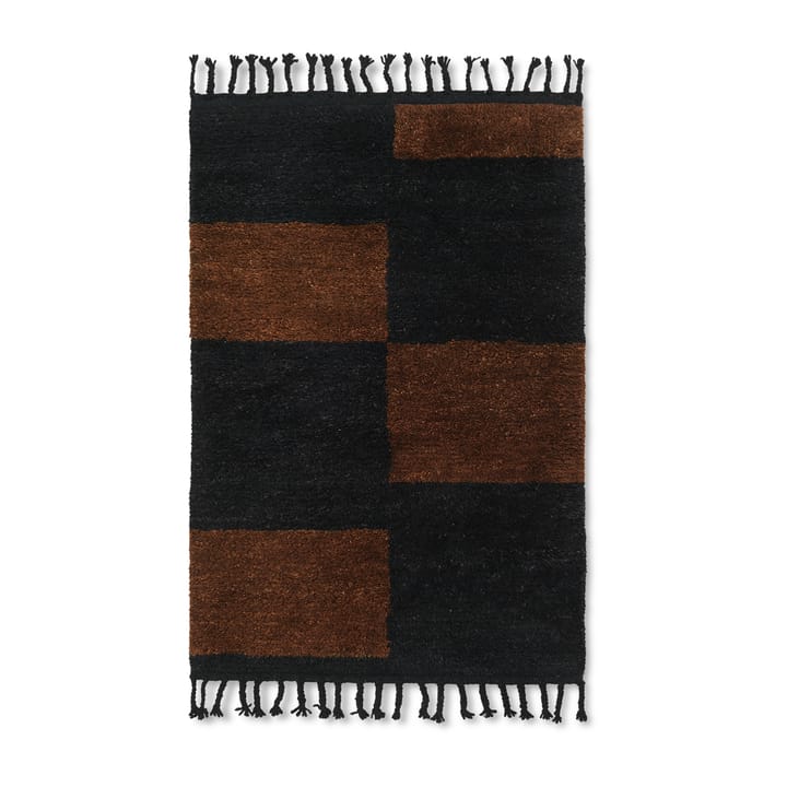 Mara handgeknoopt tapijt 80x120 cm - Black-chocolate - Ferm LIVING