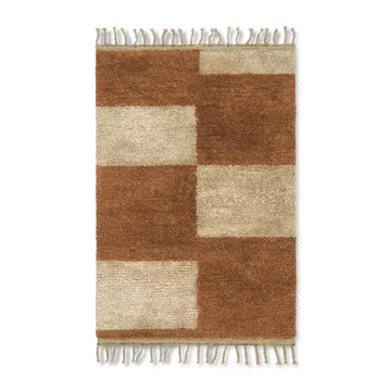 Mara handgeknoopt tapijt 80x120 cm - Dark Brick-off-white - Ferm Living