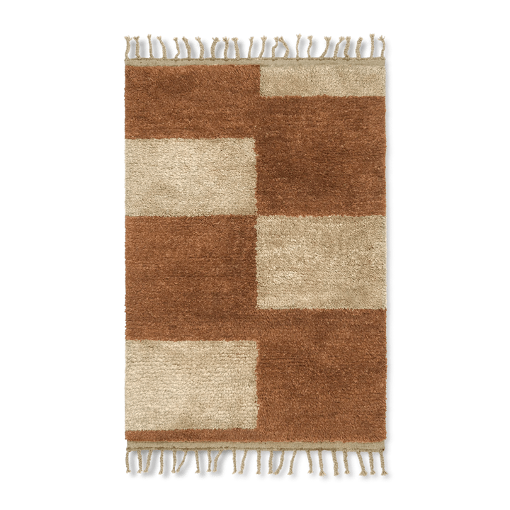 Mara handgeknoopt tapijt 80x120 cm, Dark Brick-off-white Ferm Living