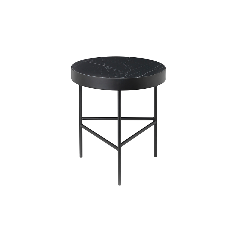 Ferm Living Marble Table salontafel marmer zwart. medium, zwart onderstel