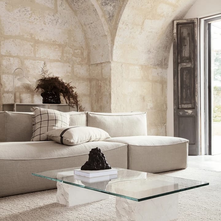 Mineral salontafel, glas, marmeren voet Ferm Living