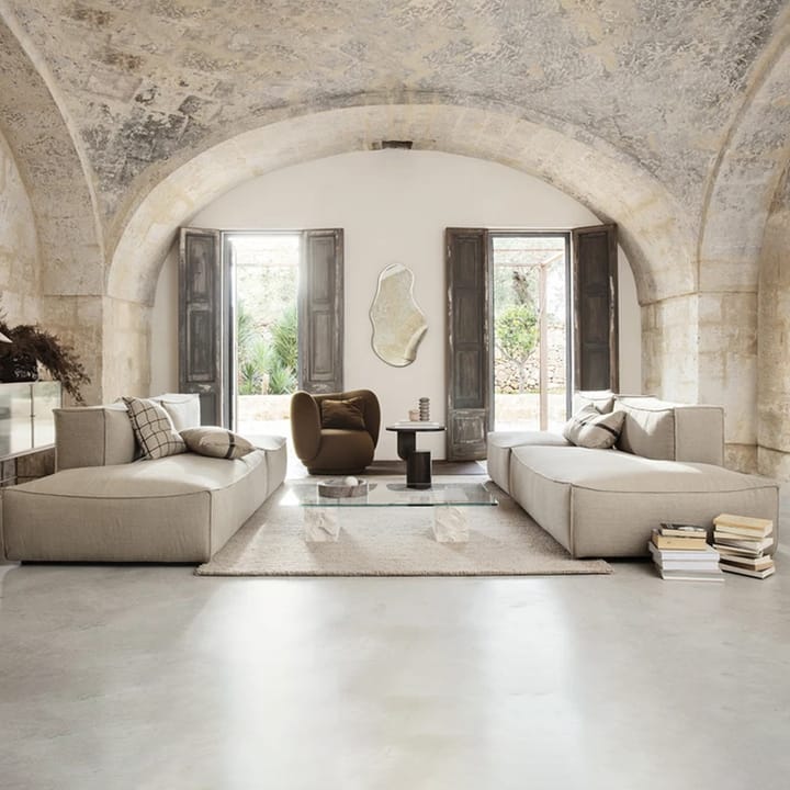 Mineral salontafel, glas, marmeren voet Ferm Living
