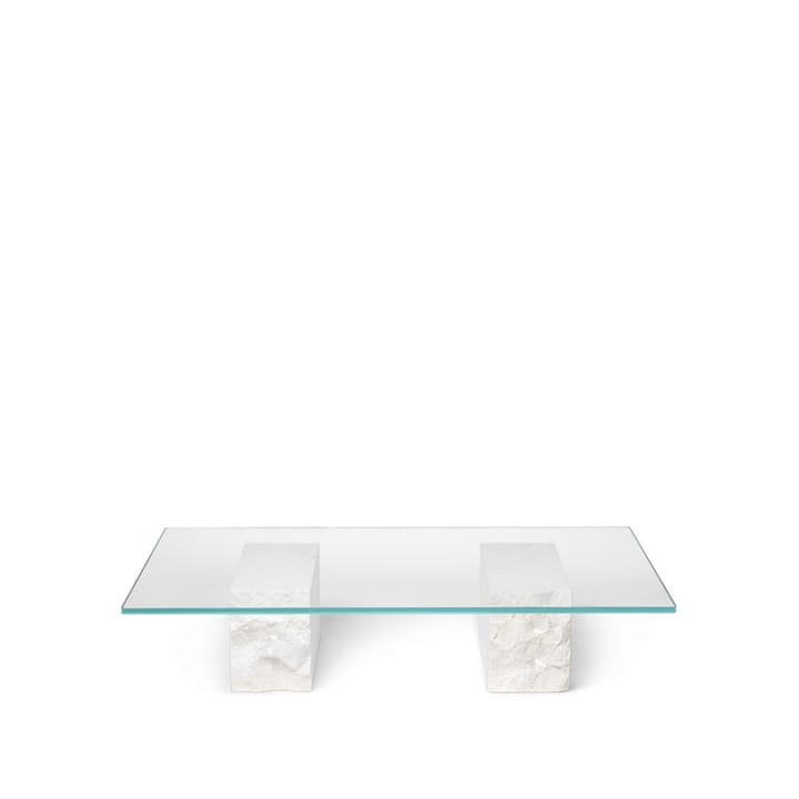 Mineral salontafel - glas, marmeren voet - ferm LIVING