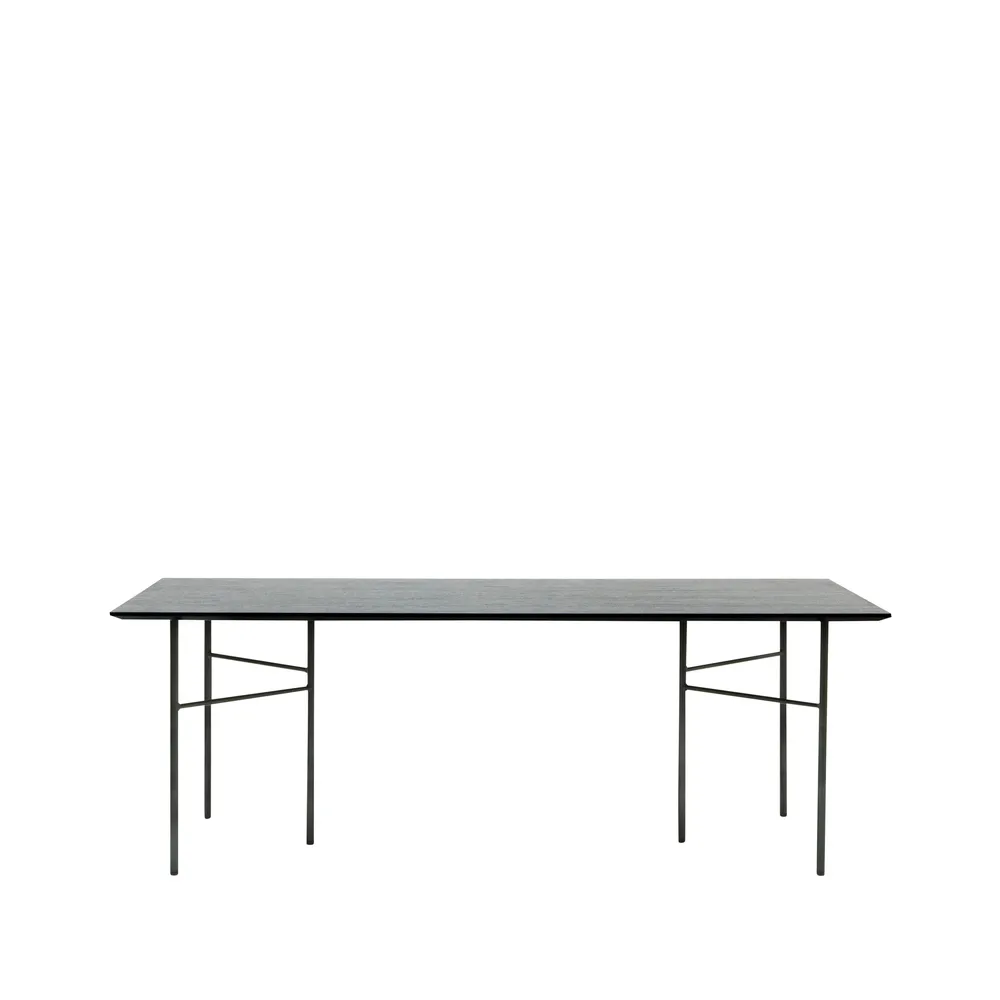 Mingle eettafel, oak black, 210cm, zwarte metalen poten Ferm Living