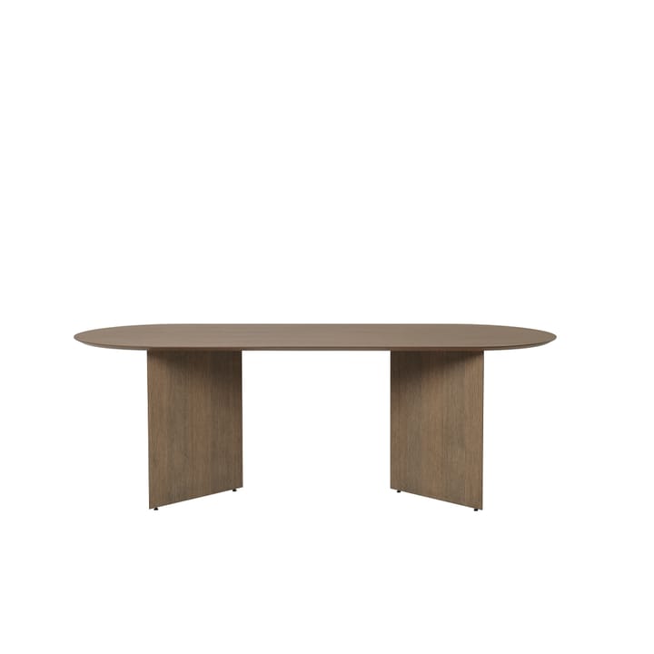 Mingle eettafel ovaal - oak dark stained, poten met hoek donker eikenhout - Ferm LIVING