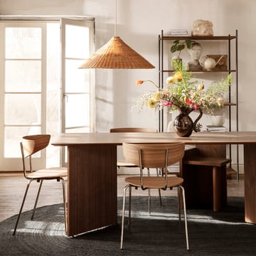 Mingle eettafel - walnut veneer, 160cm, poten met hoek walnootfineer - ferm LIVING