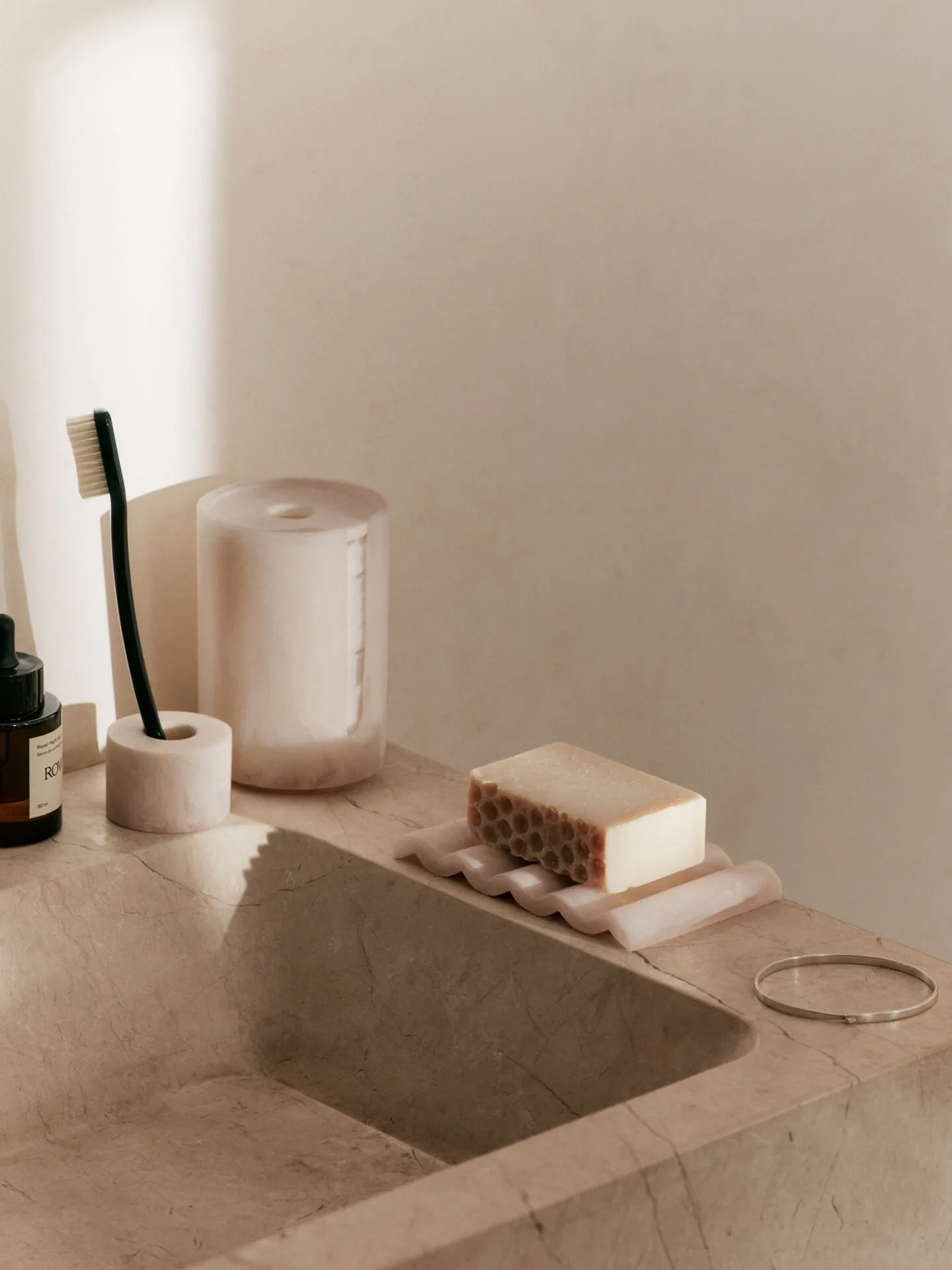 Mist container voor wattenschijfjes 11,8xØ8 cm, Pearl Ferm Living