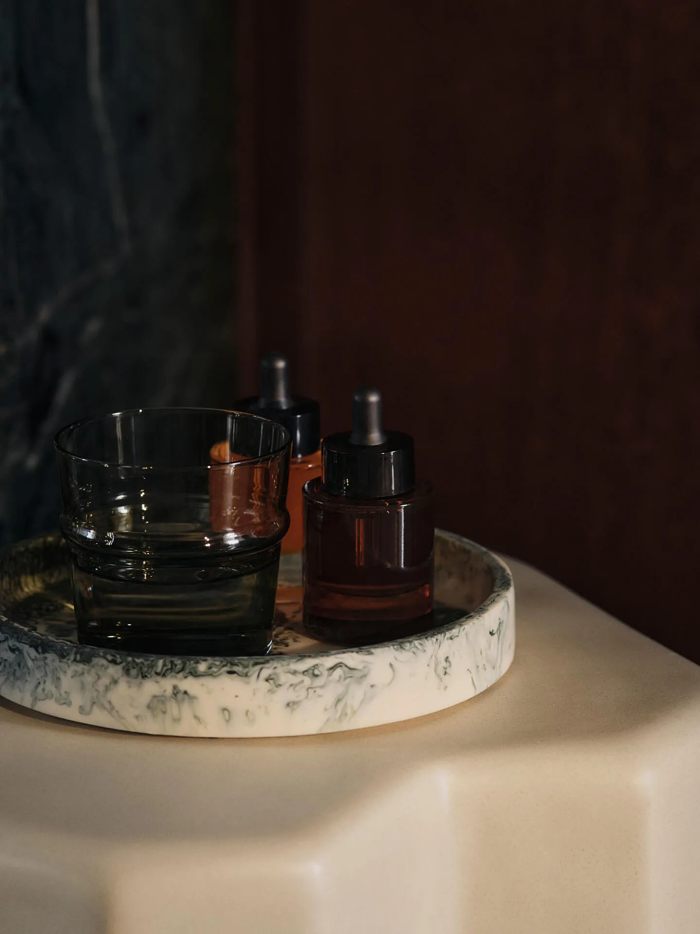 Mist decoratieplateau Ø20 cm, Emerald-off-white Ferm Living