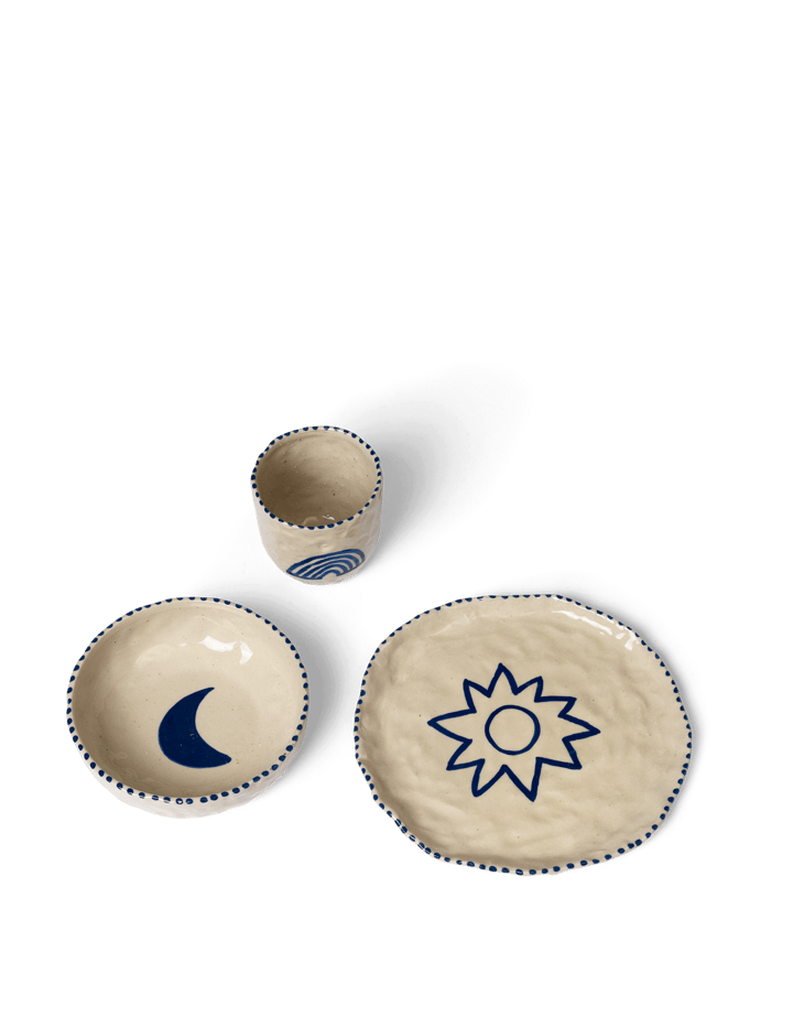 Naive kinderservies 3-delig, Deep blue Ferm Living