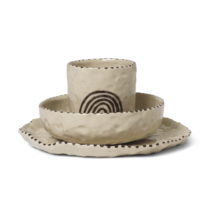 Naive kinderservies 3-delig - Red brown - Ferm Living