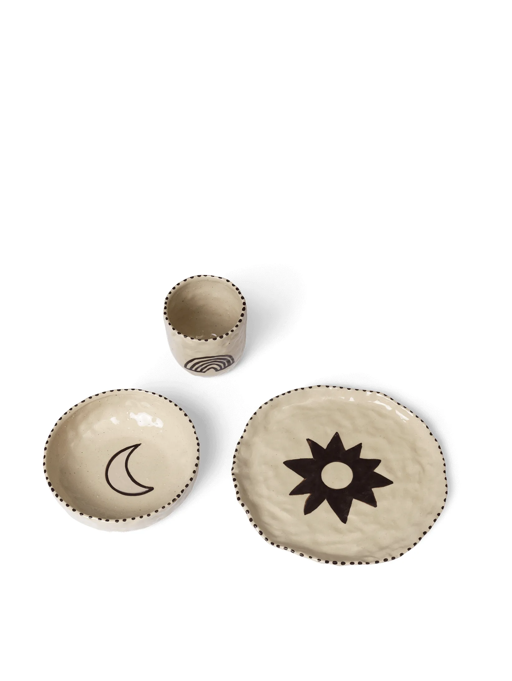 Naive kinderservies 3-delig, Red brown Ferm Living