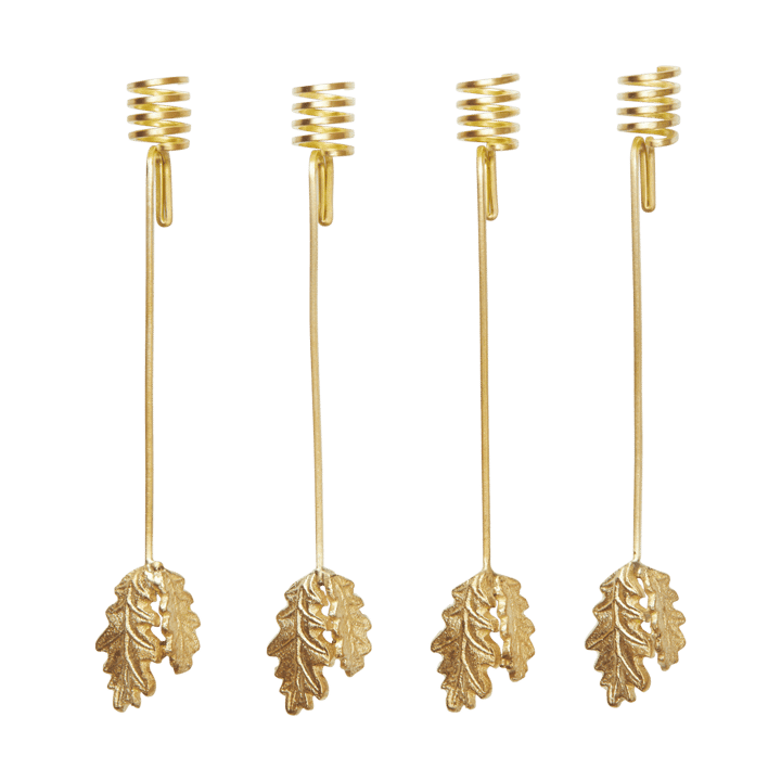 Oak leaf christmas tree kandelaar 4-pack - Brass - Ferm Living