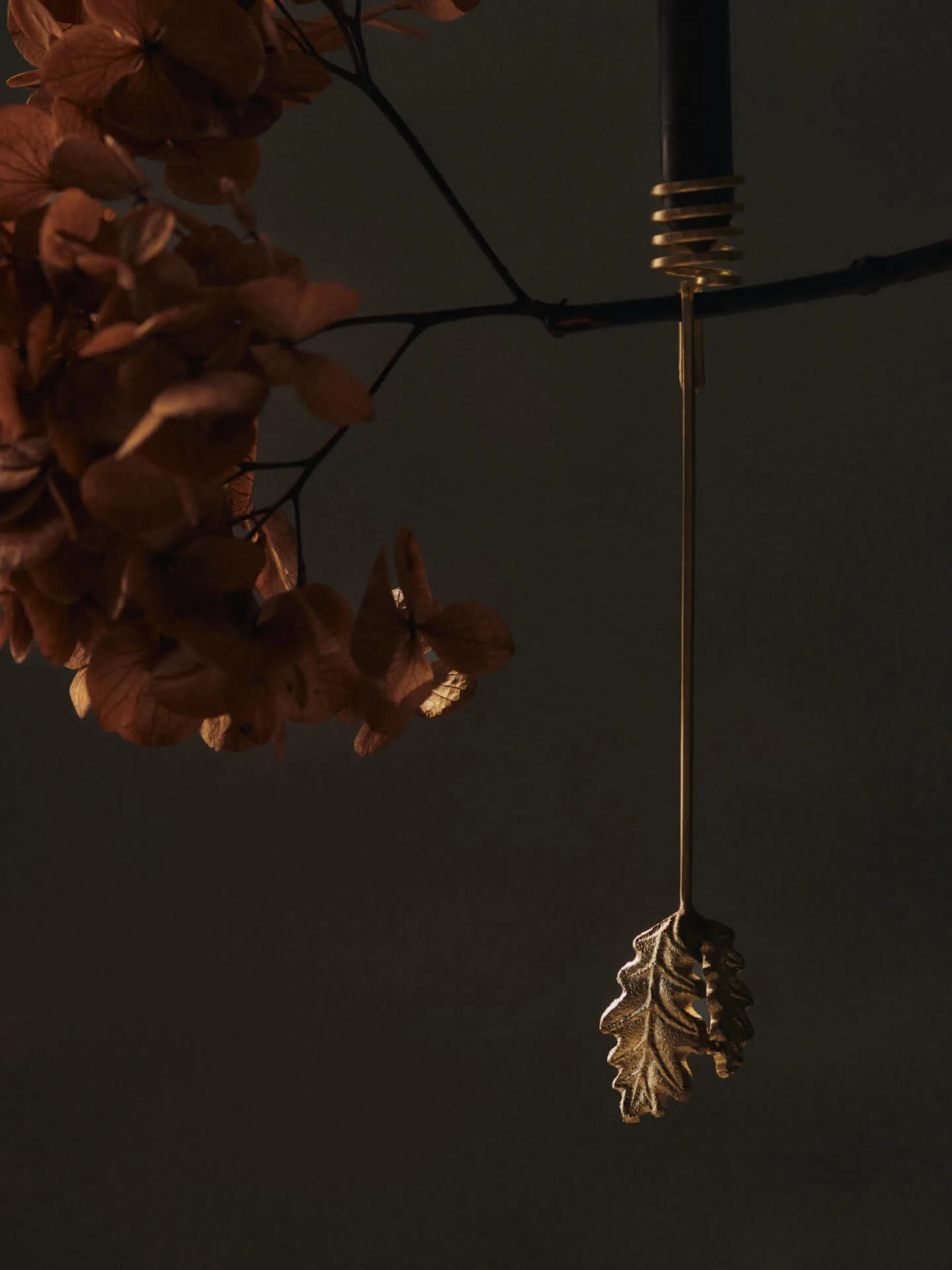 Oak leaf christmas tree kandelaar 4-pack, Brass Ferm Living