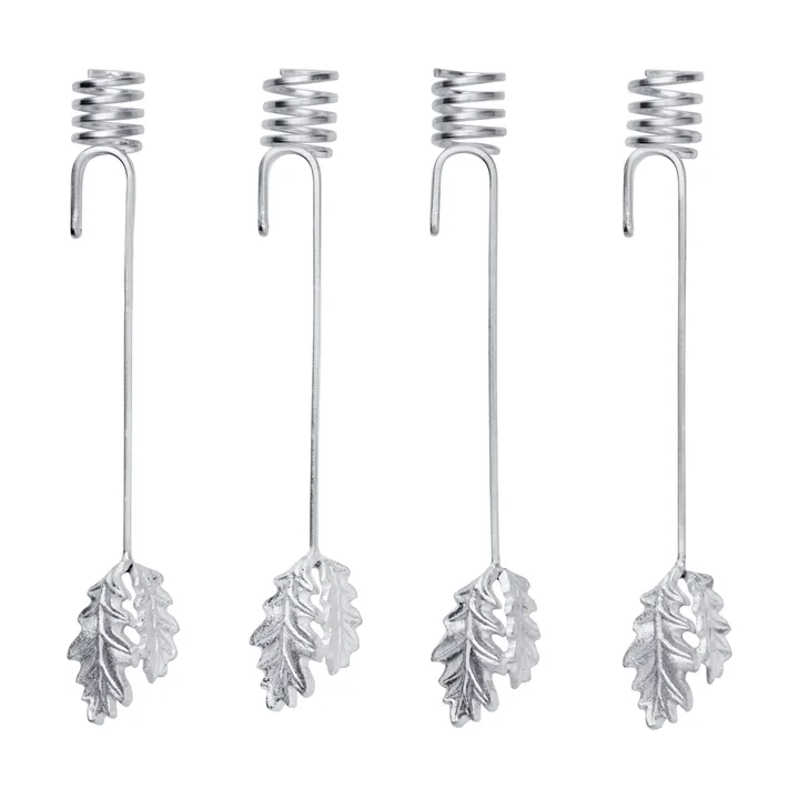 Oak leaf christmas tree kandelaar 4-pack - Zilverkleurig - Ferm Living