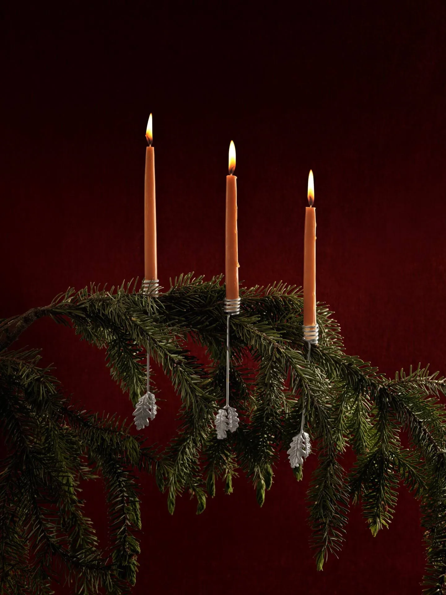 Oak leaf christmas tree kandelaar 4-pack, Zilverkleurig Ferm Living