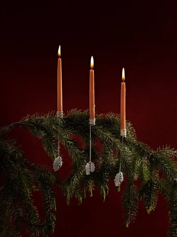 Oak leaf christmas tree kandelaar 4-pack - Zilverkleurig - Ferm Living
