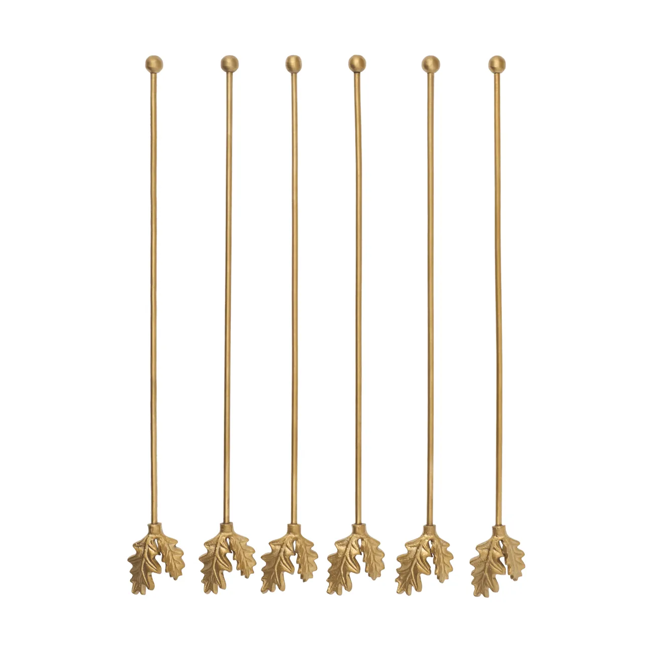 Oak Leaf cocktailprikkers 6-pack, Messing Ferm Living