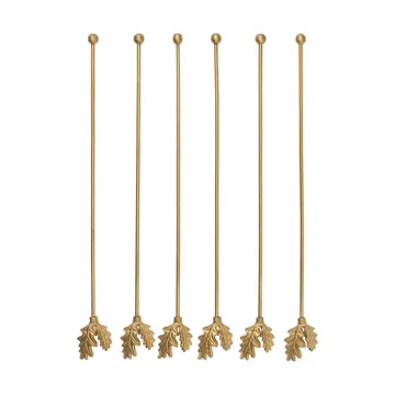Oak Leaf cocktailprikkers 6-pack - Messing - Ferm Living