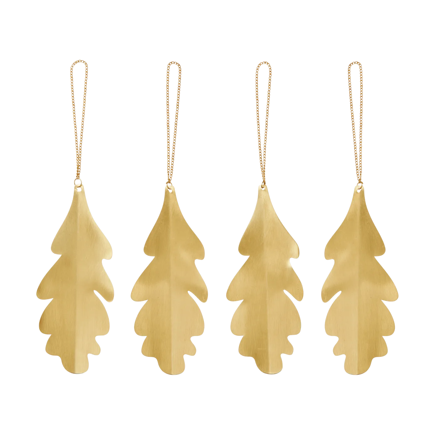 Oak leaf decoratiehangers 13,5 cm 4-pack, Brass Ferm Living