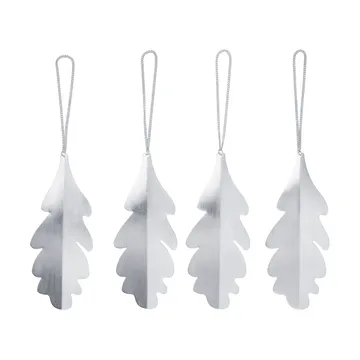 Oak leaf decoratiehangers 13,5 cm 4-pack - Zilverkleurig - Ferm Living