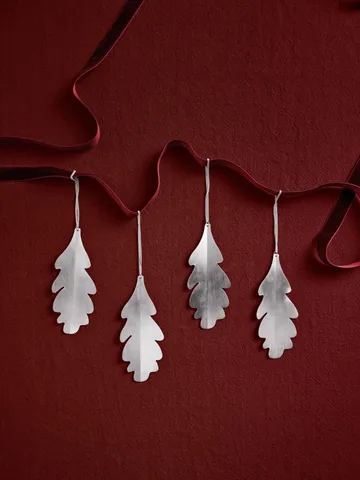 Oak leaf decoratiehangers 13,5 cm 4-pack - Zilverkleurig - Ferm Living