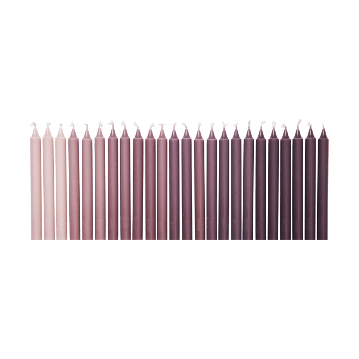 Ombre antieke kaarsen 24 stuks, Dark grape Ferm Living