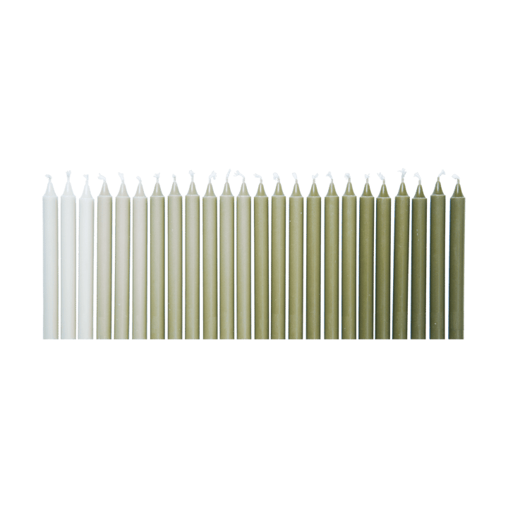 Ombre antieke kaarsen 24 stuks - Khaki - Ferm Living