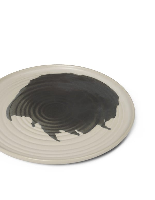 Omhu bord ⌀26,5 cm - off white-charcoal - ferm LIVING