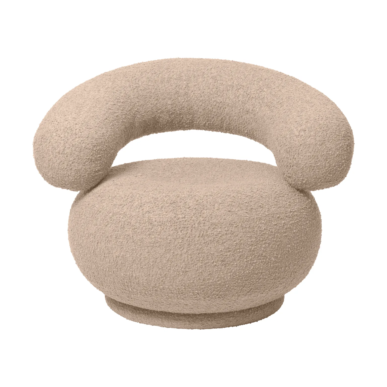 Orbo loungestoel swivel, Raw bouclé - Naturel Ferm Living