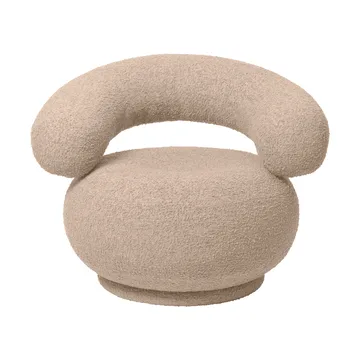Orbo loungestoel swivel - Raw bouclé - Naturel - Ferm Living