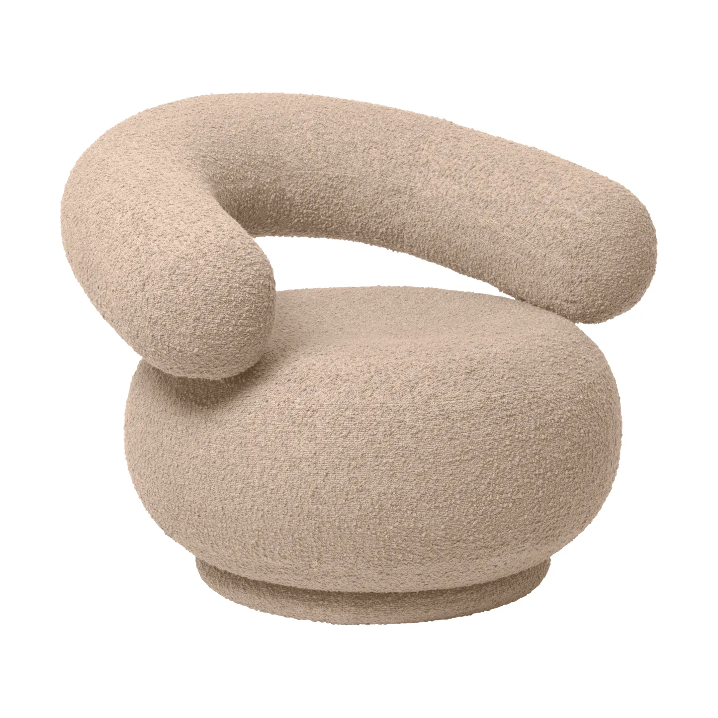 Orbo loungestoel swivel, Raw bouclé - Naturel Ferm Living