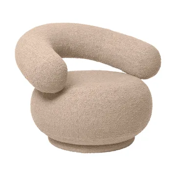 Orbo loungestoel swivel - Raw bouclé - Naturel - Ferm Living