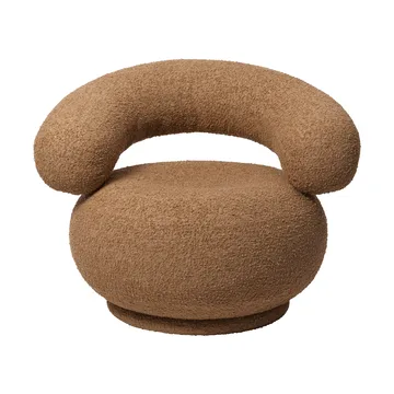 Orbo loungestoel swivel - Raw bouclé - Tan - Ferm Living