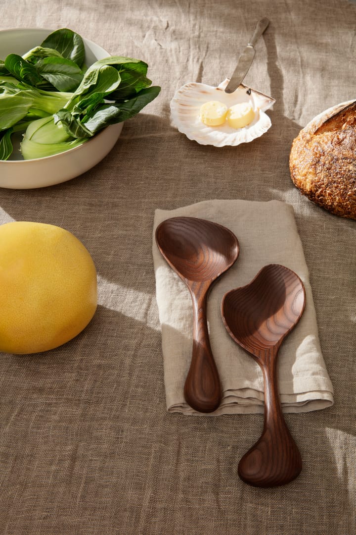 Os saladebestek 2-delig, Dark brown Ferm Living