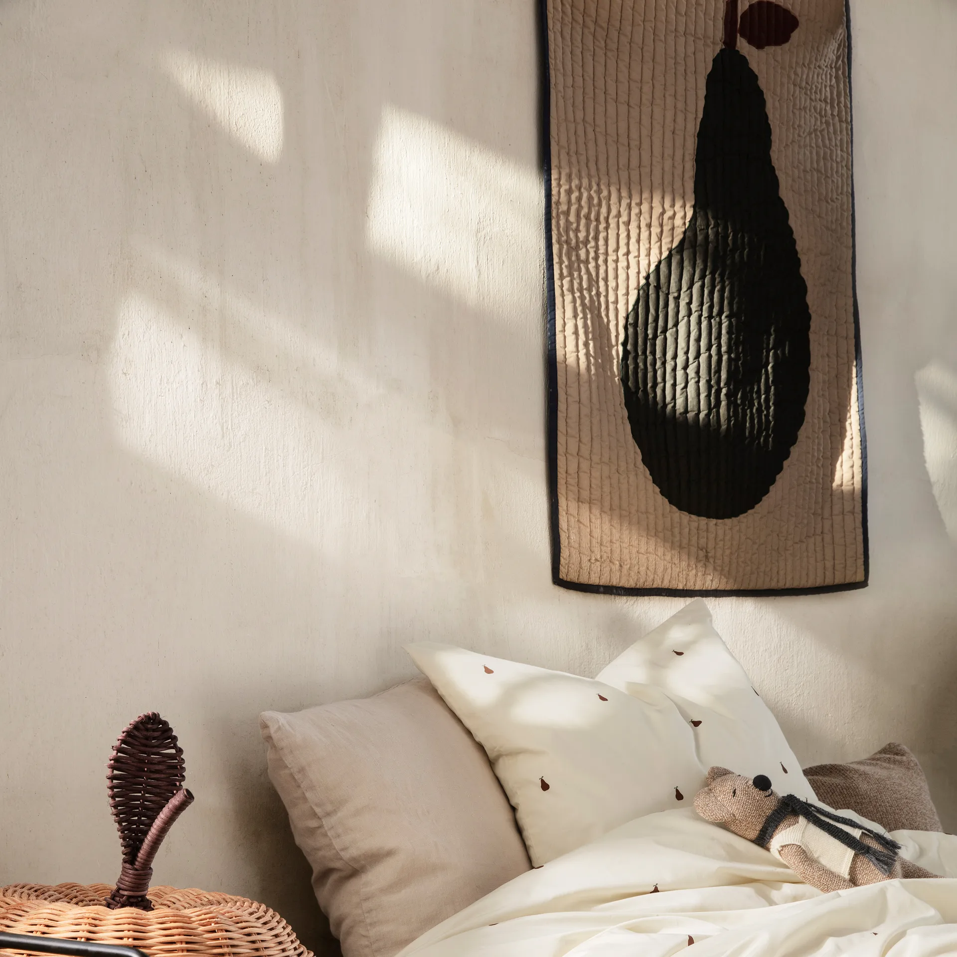 Pear deken 80x110 cm, Sand-donkergroen Ferm Living