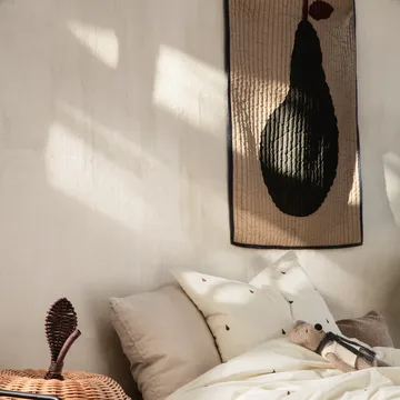 Pear deken 80x110 cm - Sand-donkergroen - Ferm Living
