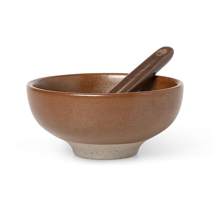 Petite zoutkom met lepel 2-delig, Chocolate Ferm Living