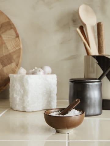 Petite zoutkom met lepel 2-delig - Chocolate - Ferm Living